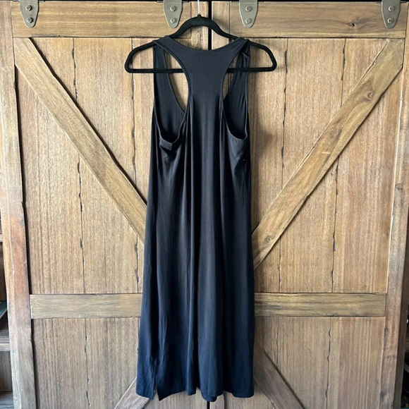 Willow Knit by Pine Cone Hill Racerback Bamboo Tank Black Dress Size Medium - Picture 3 of 5